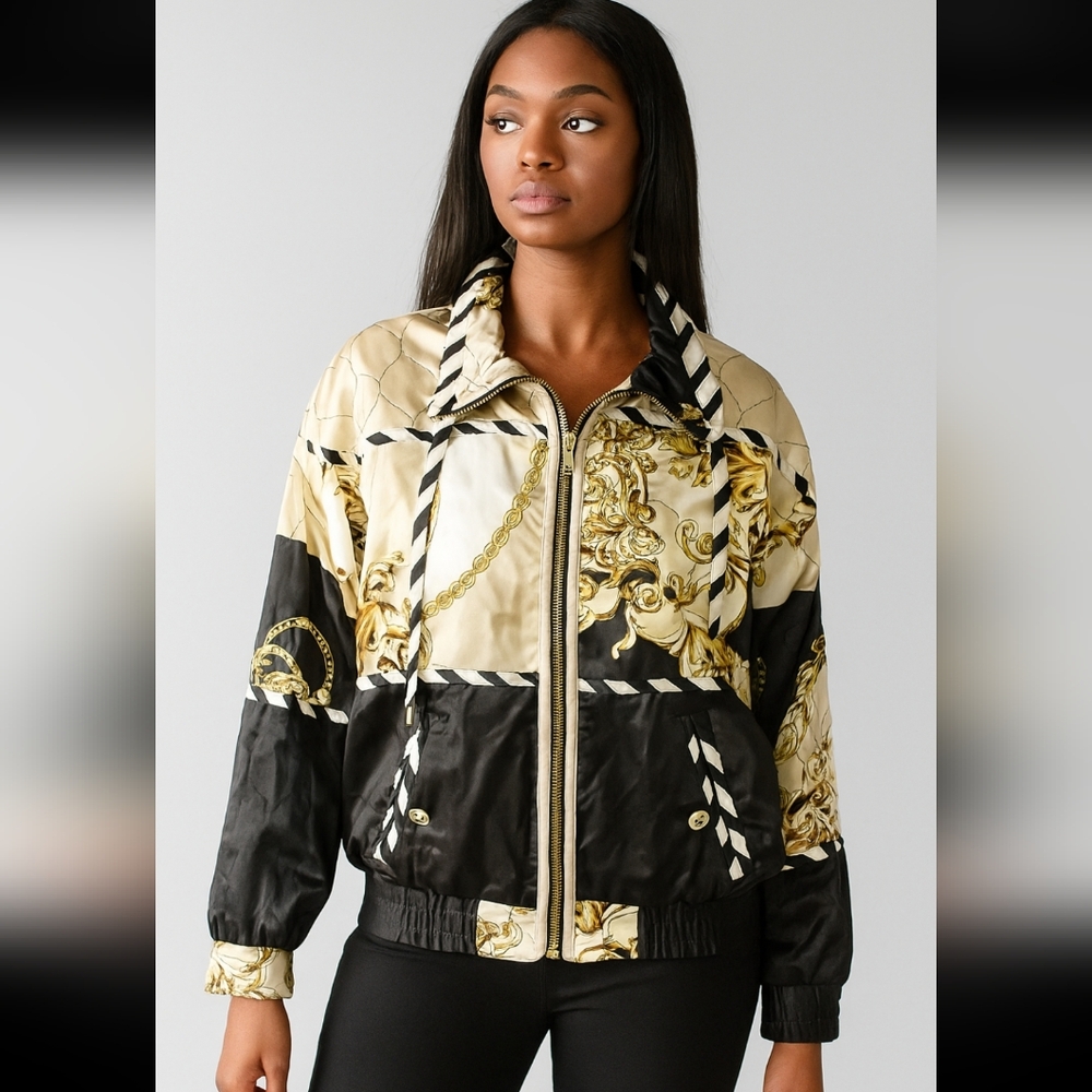 Giacca Black and Gold Patterned Jacket